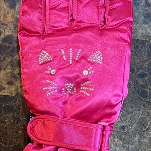 JOE BOXER HOT PINK SATIN GLOVES - GIRLS SIZE L/XL